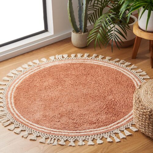 Rust Ivory Handmade Cotton Washable Rug